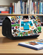 Custodia per matite a doppio strato stampata con tema Minecraft (1 pezzo) - Materiale in nylon, adatto per forniture per ufficio, regali per le vacanze