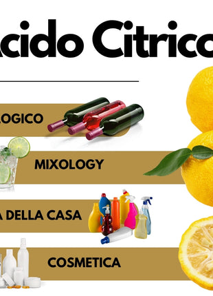 Acido Citrico - Cockatail, Vino, Pulizie, Enologia - Made in EU