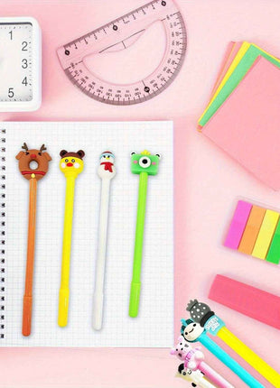 50 pezzi, set di penne a sfera stile cartoon, scrittura fluida, punta 0.5mm fine, cilindro in plastica con cappuccio a clip, design creativi vari, ideale per ufficio e scuola, 18+