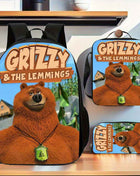 Grizzy e i Lemmings Set di 3 Pezzi Zaino alla Moda, Borsa Pranzo e Astuccio con Spalline Regolabili e Borsetta a Zip Grande Capacità, Completo Ideale per Scuola e Viaggi