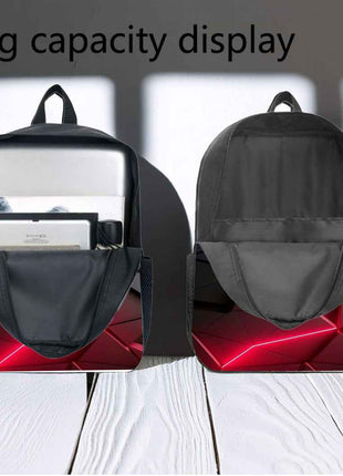 3pz Zaino Gamer in Nylon Leggero di Grande Capacità con Borsa Pranzo & Astuccio per Matite, Perfetto per Viaggi o Pendolarismo Quotidiano, Ottimo Regalo di Compleanno o Festività, Zaino da Viaggio