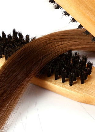 Double-Sided Professional Hairdressing Comb with Wooden Anti-Static Handle and Hair Straightener Tool