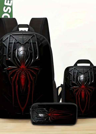 Marvel Set da 3 Pezzi Zaino Spider-Man Cartoon Leggero, Design Capiente. Include Zainetto a Spalla, Borsa a Tracolla e Astuccio per Matite. Ideale per Pendolari o Viaggi, Regalo Perfetto per San Valentino e Compleanni, per Adolescenti