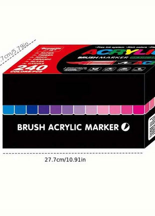 240/168 Colori 2025 Nuovi Pennarelli Acrilici con Punta Morbida per Pittura e Arte, Penne per Pittura Professionali per Fai da Te e Creazioni Artistiche