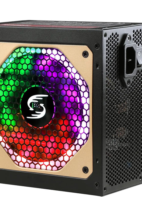 750W Power Supply Fully Modular PSU ARGB Gaming PC Power Supply 20+4Pin Connector with 120mm Low-Noise FDB Fan Full Voltage - Riparo82