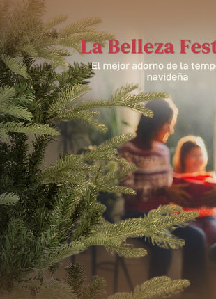 Homcom Albero di Natale Artificiale 180 Cm, Albero di Natale con 772 Rami Densi e Supporto in Metallo Pieghevole, Facile Assemblaggio, Coppia