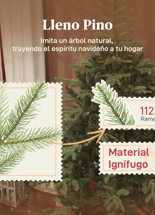 Homcom Albero di Natale Artificiale 180 Cm, Albero di Natale con 772 Rami Densi e Supporto in Metallo Pieghevole, Facile Assemblaggio, Coppia