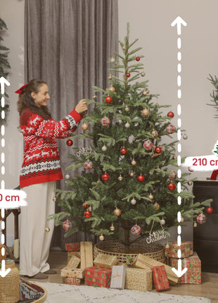 Homcom Albero di Natale Artificiale 180 Cm, Albero di Natale con 772 Rami Densi e Supporto in Metallo Pieghevole, Facile Assemblaggio, Coppia