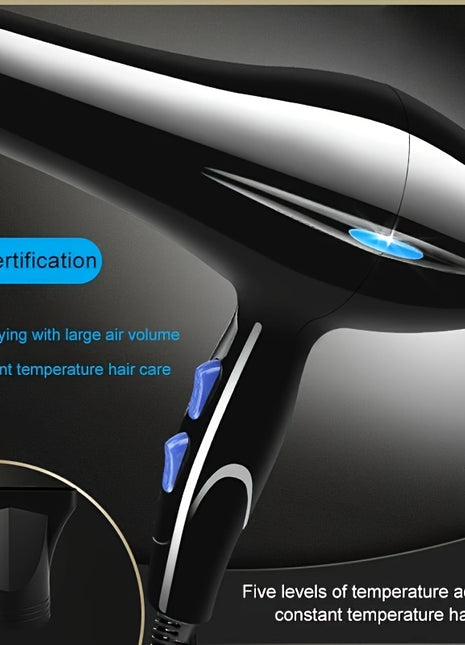 Fashionable Hair Dryer, Constant Temperature Control, 5 Heat Settings, Fast Drying, With Diffuser, Concentrator Nozzles, And Styling Accessories - Riparo82