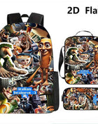 3pezzo Italian Brainrot 3 Set di zaini tematici - Zaino casual di grande capacità, borsa per matite e scatola per il pranzo con cinghie regolabili per le spalle, resistente e elegante per viaggi, pendolarismo, vacanze, ritorno a scuola, zaino per viaggi,