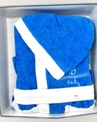 Nazareno Gabrielli - Accappatoio Baby Interno In Spugna Esterno In Ciniglia Con Logo Ricamato Art. Ng396
