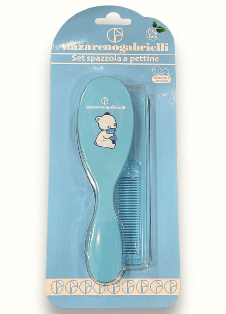 Nazareno Gabrielli - Set Spazzola E Pettine Disponibile In Colori Rosa E Celeste