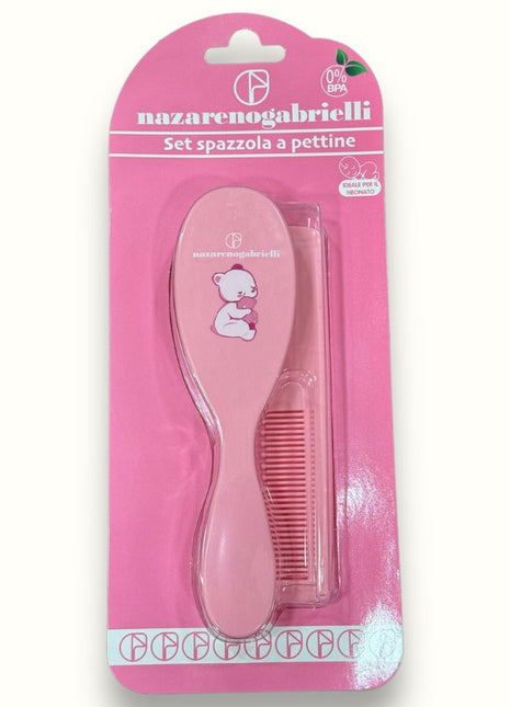 Nazareno Gabrielli - Set Spazzola E Pettine Disponibile In Colori Rosa E Celeste