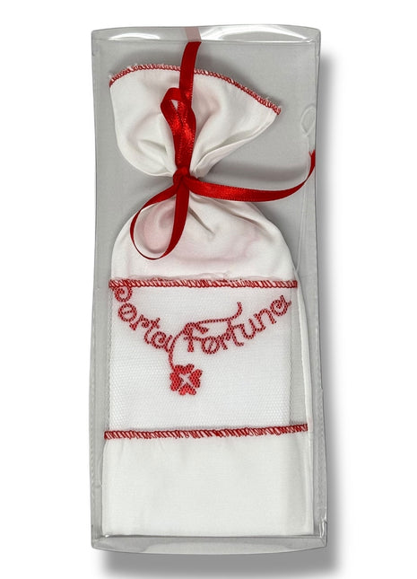 Nancy Baby - Camicina In Sacchetto Ricamo Buona Fortuna Senza Manica In Puro Cotone  Art. 32