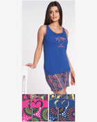 Vanue' Estate Pigiama Donna Corto Con Spalla Larga In Puro Cotone Con Stampa Art. Vs0165pgd