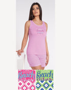 Vanue' Estate Pigiama Donna Corto Con Spalla Larga In Puro Cotone Con Stampa Art. Vs0176