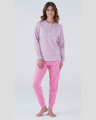 Karelpiu' Primavera Pigiama Donna Serafino Lungo In Puro Cotone Stampato Art. Ss8519pld