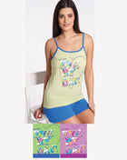 Vanue' Estate Pigiama Donna Corto Con Spalla Stretta In Puro Cotone Con Stampa Art. Vs0336