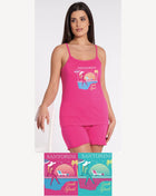 Vanue' Estate Pigiama Donna Corto Con Spalla Stretta In Puro Cotone Con Stampa Art. Vs0340