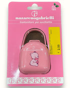 Nazareno Gabrielli - Contenitore A Borsetta Gancio Per Ciuccio Colori Celeste E Rosa