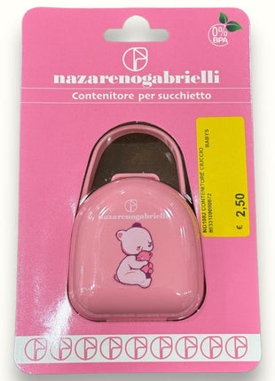 Nazareno Gabrielli - Contenitore A Borsetta Gancio Per Ciuccio Colori Celeste E Rosa