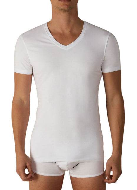 Baci E Abbracci - Maglia In Cotone Elasticizzato Scollo V Bianche E Colorate Art. Bats005