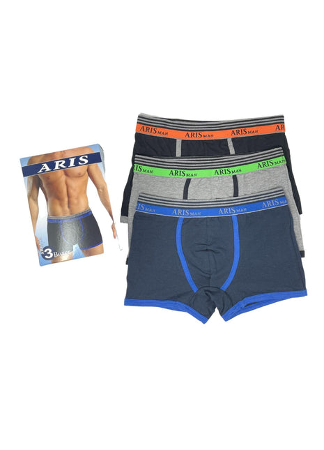 Aris - Pacco Da 3 Boxer Uomo In Cotone Elasticizzato Aru171