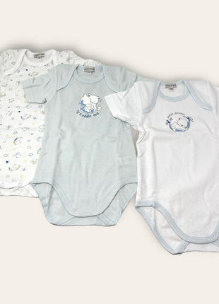 Liabel Confezione Da 3 Pezzi Body Neonato-a Mezza Manica In Puro Cotone Stampato Art.05832b-t1407