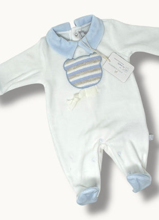 Nazareno Gabrielli  Tutina Neonato Di Ciniglia In Cotone Con Applicazioni Art. Ng2110-51