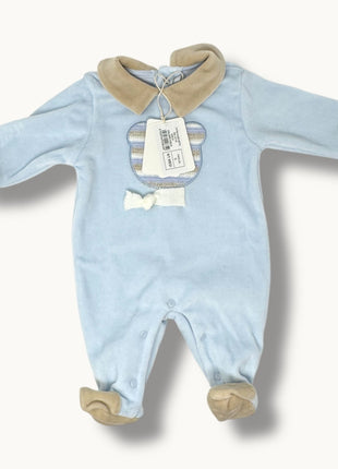 Nazareno Gabrielli  Tutina Neonato Di Ciniglia In Cotone Con Applicazioni Art. Ng2110-51