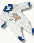 Les Jolies Tutina Maschietto Ricamata In Caldo Cotone 100% Art. Lj341-8