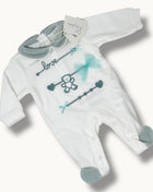 Les Jolies Tutina Femminuccia Ricamata In Ciniglia Di Cotone  Art. Lj244-14