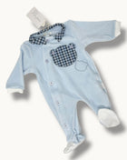 Les Jolies Tutina Maschietto Ricamata In Ciniglia Di Cotone  Art. Lj344-5