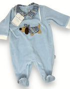 Nazareno Gabrielli - Tutina Neonato Di Ciniglia In Cotone Con Applicazioni  Art. Ng2110-23