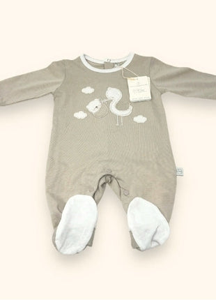 Nazareno Gabrielli Neonato Tutina Jersey In Puro Cotone Con Applicazioni E Ricami  Art. Ng3310-3