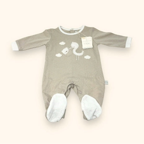 Nazareno Gabrielli Neonato Tutina Jersey In Puro Cotone Con Applicazioni E Ricami  Art. Ng3310-3