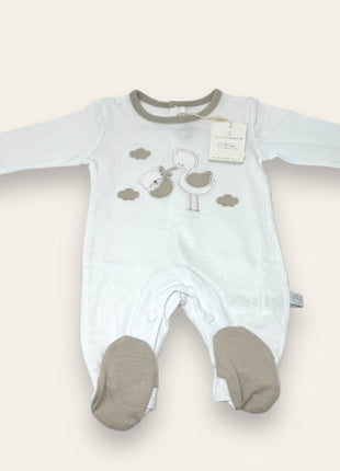 Nazareno Gabrielli Neonato Tutina Jersey In Puro Cotone Con Applicazioni E Ricami  Art. Ng3310-3