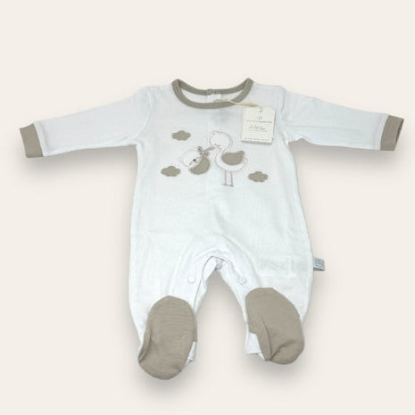 Nazareno Gabrielli Neonato Tutina Jersey In Puro Cotone Con Applicazioni E Ricami  Art. Ng3310-3