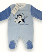 Nazareno Gabrielli - Tutina Baby Maschietto In Morbida Ciniglia -di Cotone- Con Applicazione  Art. Ng620-14