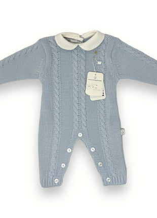 Nazareno Gabrielli - Tutina Neonato E Neonata In Mano Lana Disegno Treccia  Art. Ng2041-3