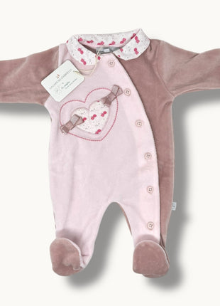 Nazareno Gabrielli  Tutina Femminuccia In Ciniglia Di Cotone Con Ricami E Applicazioni Art. Ng2210-34