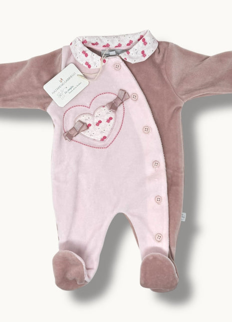 Nazareno Gabrielli  Tutina Femminuccia In Ciniglia Di Cotone Con Ricami E Applicazioni Art. Ng2210-34