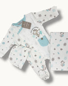 Nazareno Gabrielli Set Nascita 3 Pezzi (copertina+tutina+cappellino) In 100% Cotone Art. Ng3492-1