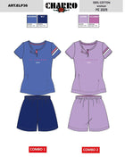 El Charro Estate Pigiama Donna Serafino Corto Mezza Manica Puro Cotone Con Stampa  Art. Elp33