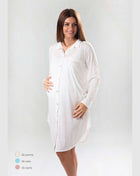 Linea Mamina  Camicia Da Notte Manica Lunga Aperta Avanti In Puro Cotone  Art. Z9318