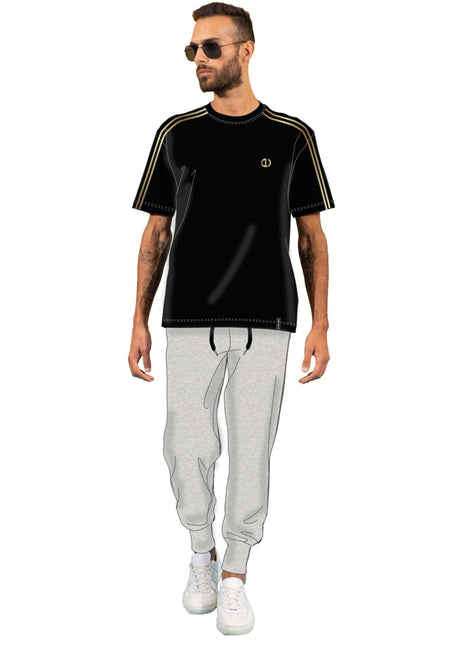 Tuta Uomo Mezza Manica Pantalone Lungo French Terry 100% Cotone Estivo Gcm71