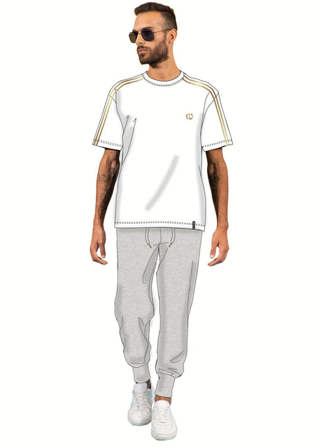 Tuta Uomo Mezza Manica Pantalone Lungo French Terry 100% Cotone Estivo Gcm71