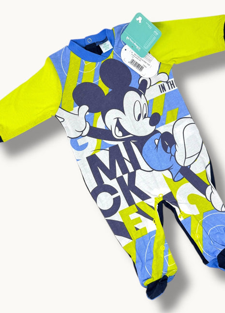 Disney - Tutina Jersey Lunga In Cotone 100% Stampa Disney (mickey Mouse)  Art. Wq3100