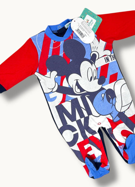 Disney - Tutina Jersey Lunga In Cotone 100% Stampa Disney (mickey Mouse)  Art. Wq3100