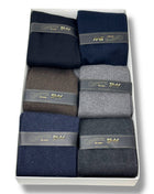 Carpenter Gold  Scatola 6paia Calzino Lungo Uomo In Caldo Cotone Tinta Unita Colori Assortiti N587